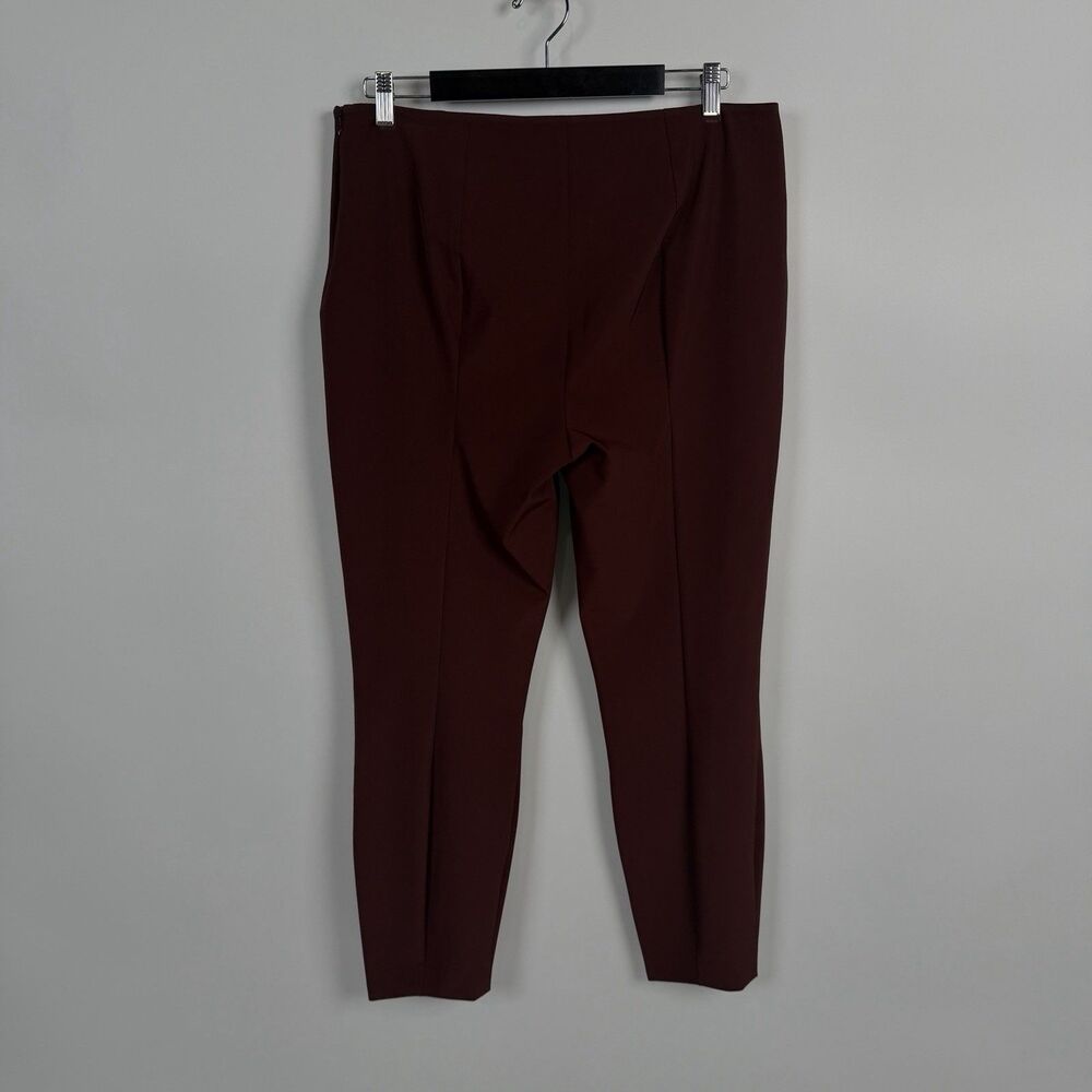 THE ROW Rust Brown Pants 14 Stretch Woven Tapered Leg Front Seam Modern Office - Picture 5 of 15